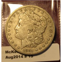 15.1881-S Morgan Dollar F+