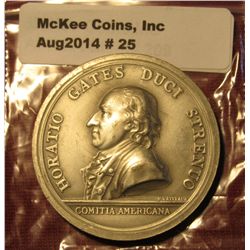 25.1777 Pewter Medal Horatio Gates Issued By The U.S. Mint For The American Bicentennial.