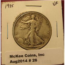 26.1935 P Walking Liberty Half VF
