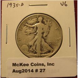 27.1935-D Walking Liberty Half VG