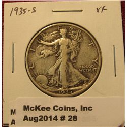 28.1935-S Walking Liberty Half XF