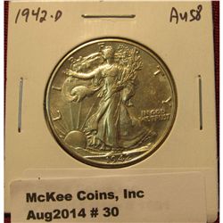 30.1942-D Walking Liberty Half AU 57