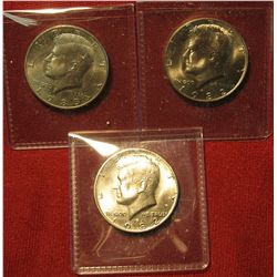 32. (3) BU  Kennedy Halves – 1982-P, 1982-D & 1983-D – scarcer dates in BU  as very few Mint Sets we