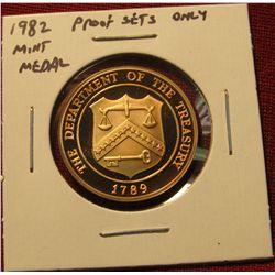 36. Proof Mint Medal from 1982 Proof Set – same weight & diameter as an SBA Dollar, made to fill the