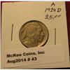 Image 1 : 43. 1924 D Buffalo Nickel. F-12. Rare Date. Red Book value $30.00.