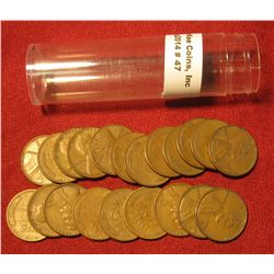 47. (21) 1953 High S Shift Lincoln Cents in a plastic tube. All Mint errors.