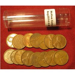 48. (15) Old Lincoln Cent Mint errors with laminated or Split planchets in a plastic tube.