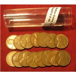 49. (15) Shift D 1953 Wheat Lincoln Cents in a plastic tube. Scarce Mint error.