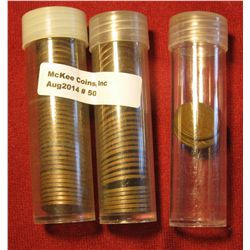 50. (73) Clog Wheat Lincoln Cent Mint Errors in plastic tubes.