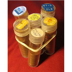 53. (6) Partial Tube of Mint Error Lincoln Wheat Cents. Some BU .