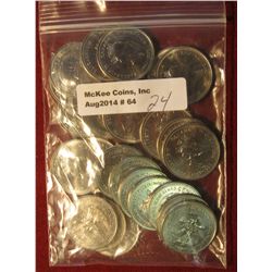 64. (24) 1867-1992 North West Territories, Canada Commemorative Quarters. Gem BU .