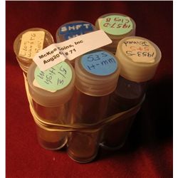 71. Over 100 Lincoln Cent Minting Errors in (6) Plastic tubes. Includes clogs, shifts, & etc.