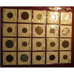 79. (20) Various Foreign Coins from countries such as LetzBU rg, France, New Zealand, Panama, India 