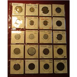 81. (20) Various Foreign Coins from countries such as France, Panama, France, India & etc. In a plas