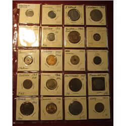 87. (20) Various Foreign Coins from countries such as Hungary, Austria, Jordan, France, Columbia, Ba