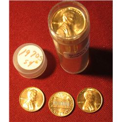 91. 1970 S Solid Date Roll of Lincoln Cents in a plastic tube.