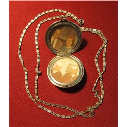 97. Engraved 25th Anniversary locket with husband and wife as well as a pair of World War II Navy Bo