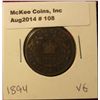 Image 1 : 108. 1894 New Foundland Cent. VG-8.
