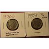 Image 1 : 113.  1926 D G-4 & 30 S VF+. Redbook Value $14.00.