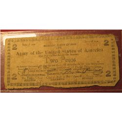 115.  Army of the United States of America Two Peso Military Script of 1943 used in the Philippines 