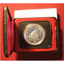 126. 1876-1976 Library of Parliament Canada Silver Prooflike Dollar. In original Royal Canadian Mint