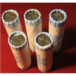 131. (5) Original Gem BU  Bank-wrapped Rolls of Jefferson Nickels 2006 D, (2) 2005 P, 2005 D Buffalo