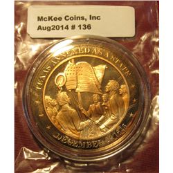136.1845 Texas Annexed As A State Proof Bronze Medal. Encapsulated. 44mm.