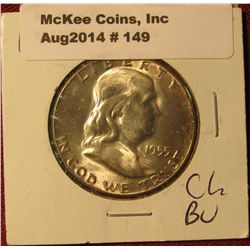 149. 1955 P Franklin Half Dollar. Brilliant MS 63.
