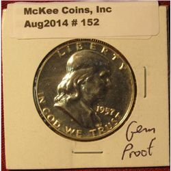 152. 1957 P Franklin Half Dollar. Proof 65.