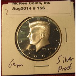 156. 2003 S Kennedy Silver Half Dollar. Cameo Frosted Proof 67.