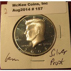 157. 2004 S Kennedy Silver Half Dollar. Cameo Frosted Proof 67.