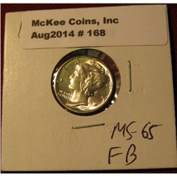 168. 1935 P Mercury Dime. MS 65. Full Bands.