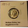 Image 1 : 173. 1937 S Mercury Dime. Gem MS 65.