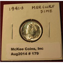 179. 1941 S Mercury Dime. BU . Full SB.