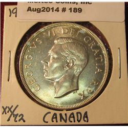 189. 1949 Canada Silver Dollar. Brilliant Unc.