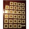 Image 1 : 212. Plastic Stock page containing (28) Lincoln Cents in 1 1/2" x 1 1/2" holders. Includes Proofs & 