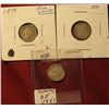 Image 1 : 224. 1885 G, 1897 VF, & 1899 VF Canada Five Cent Silvers.
