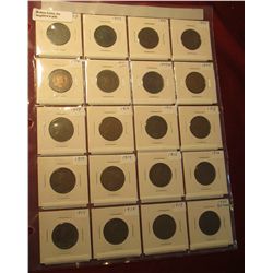 225. Partial Set of King Edward VII & King George V Canada Large Cents in 2" x 2" holders and a plas