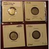 Image 1 : 228. 1917, 18, 19, & 20 Canada Five Cent Silvers. VG-VF.
