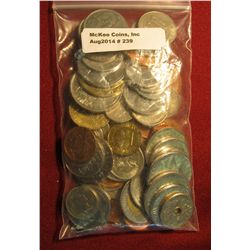 239. Bag Full Of High Grade Modern Foreign Coins. Includes Great Britain, France, Japan, & More.
