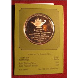 326. "Philadelphia College of Physicians Sesquicentennial of the Birth of Louis Pasteur" Proof Bronz