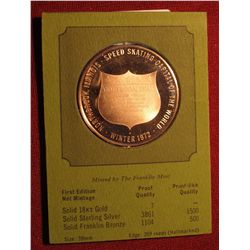 332. "Northbrook, Illinois Northbrook Skaters Sapporo Gold Medal Winners" Proof Bronze Medal. 1 1/2"