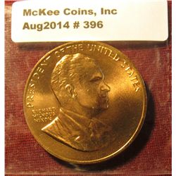 396. 1969 Richard Nixon Presidential Inaugural Medal. Gem BU . 34mm. Minted at the U.S. Mint.