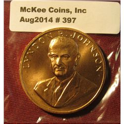 397. 1965 Lyndon B. Johnson Presidential Inaugural Medal. Gem BU . 34mm. Minted at the U.S. Mint.