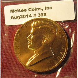 398. 1961 John F. Kennedy Presidential Inaugural Medal. Gem BU . 34mm. Minted at the U.S. Mint.