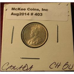 403. 1919 Canada Silver Dime. Choice BU .