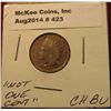 Image 1 : 423. 1863 Civil War Token. "Not One Cent". Choice BU .