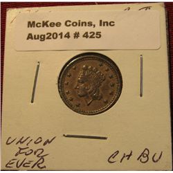425. 1863 Civil War Token. "Union Forever" Choice BU .