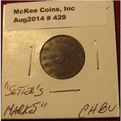 429. 1861-65 Civil War Token. "Seiter's Market". Choice BU  with attractive obverse toning.