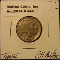 444. 1920 P Buffalo Nickel. Choice AU-BU . Toned.